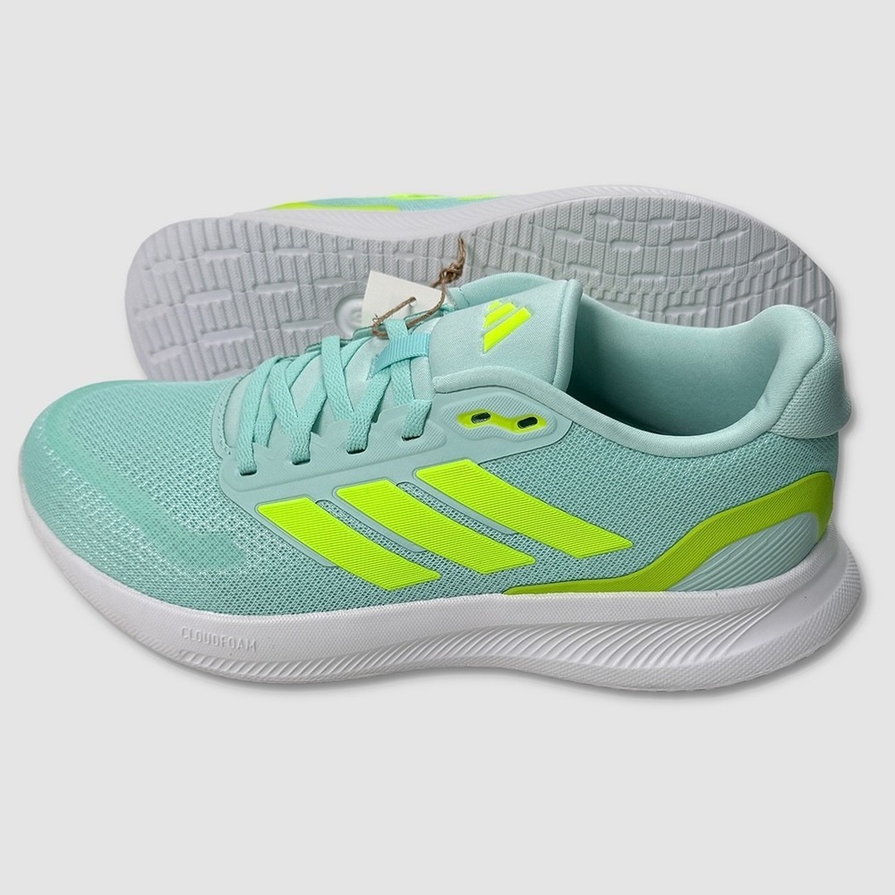 Adidas RunFalcon 5 Shoes - NEW Womens 7.5 Flash Aqua / Lucid Lemon - #49293-OF